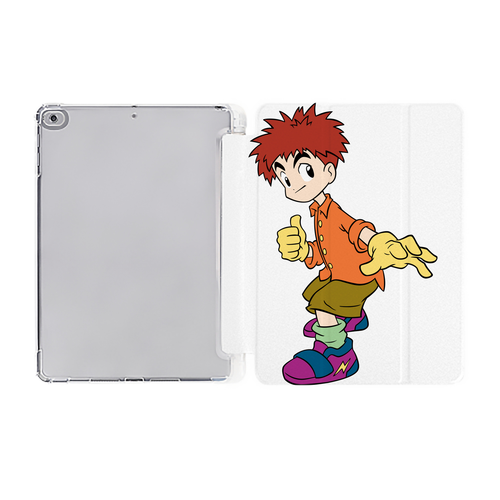 （画像用） Digimon デジタルモンスター/デジモン IPad ケース ペン収納付き 三つ折りスタンド PUレザー×シリコン 対応機種9.5/10.5/10.9インチ